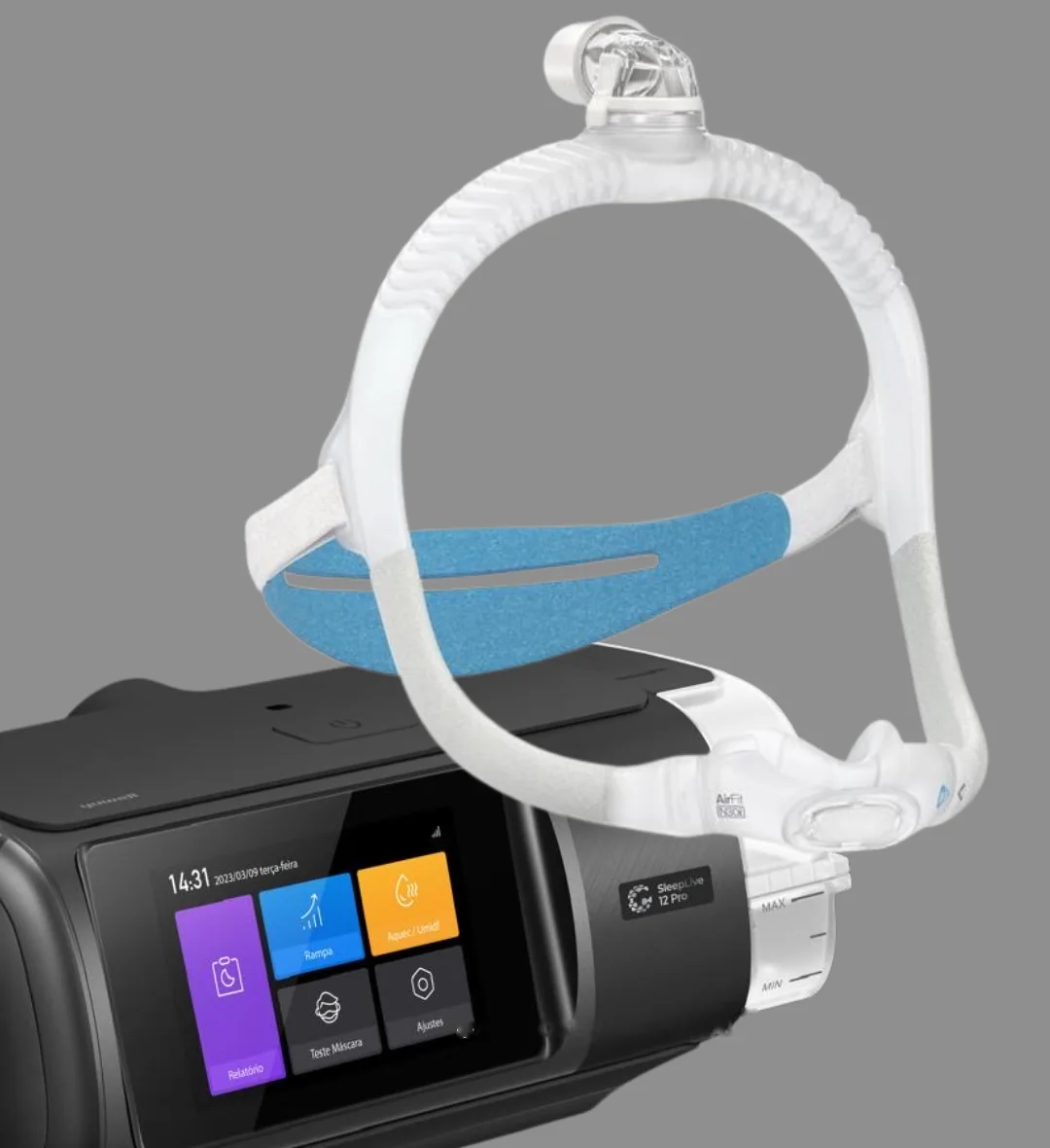 Máscara nasal e aparelho de CPAP